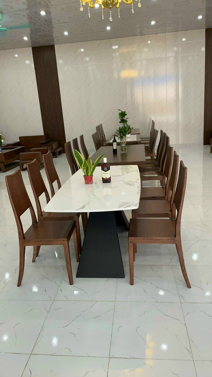 bộ bàn ăn vuông 6 ghế gỗ sang trọng